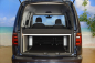 Preview: Sleeping system in the VW Caddy 3 4 5 Ford Tourneo Connect 3 rear view