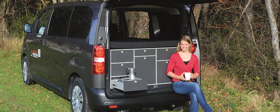 Fiat Scudo Camper with VanEssa rear kitchen and bed