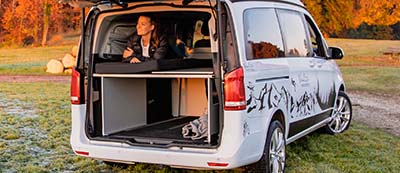 VanEssa sleeping system in a Mercedes V-Class