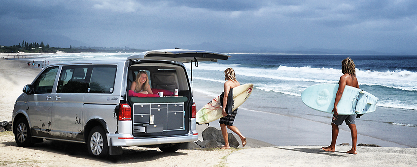 VanEssa Campingbox im VW Multivan in Australien