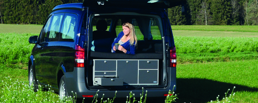 VanEssa rear kitchen in the Mercedes van