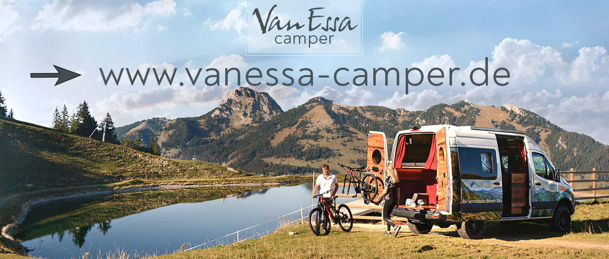 vanessa camper button mit Sprinter mit bergpanorama