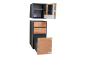 Preview: VanEssa interior module T1 with with top cabinet open graphit wild oak