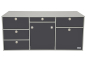Preview: VanEssa rear kitchen for vans height 53 cm body silver decor black matt