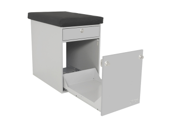 VanEssa T0 Modulturm storage compartment pull-outs open