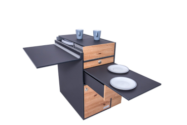 VanEssa Kitchen module Oslo Graphite wild oak decorated