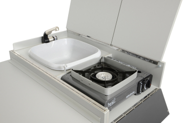 VanEssa Kitchen module Oslo silver sink and hob