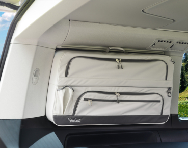 Original VanEssa Packtaschen für VW T5/T6/T6.1 hellgrau als Fenstertaschen im Multivan