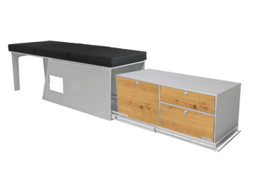 VanEssa Arco System heavy-duty pull-out with storage module wild oak fronts