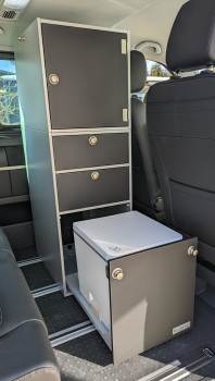 VanEssa Modulturm cabinet T2 WC with dry separation toilet and top cabinet in the car