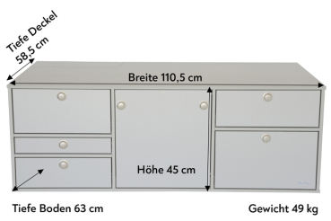 V3 - VanEssa Heckküche Höhe 45 cm | Korpus Silber