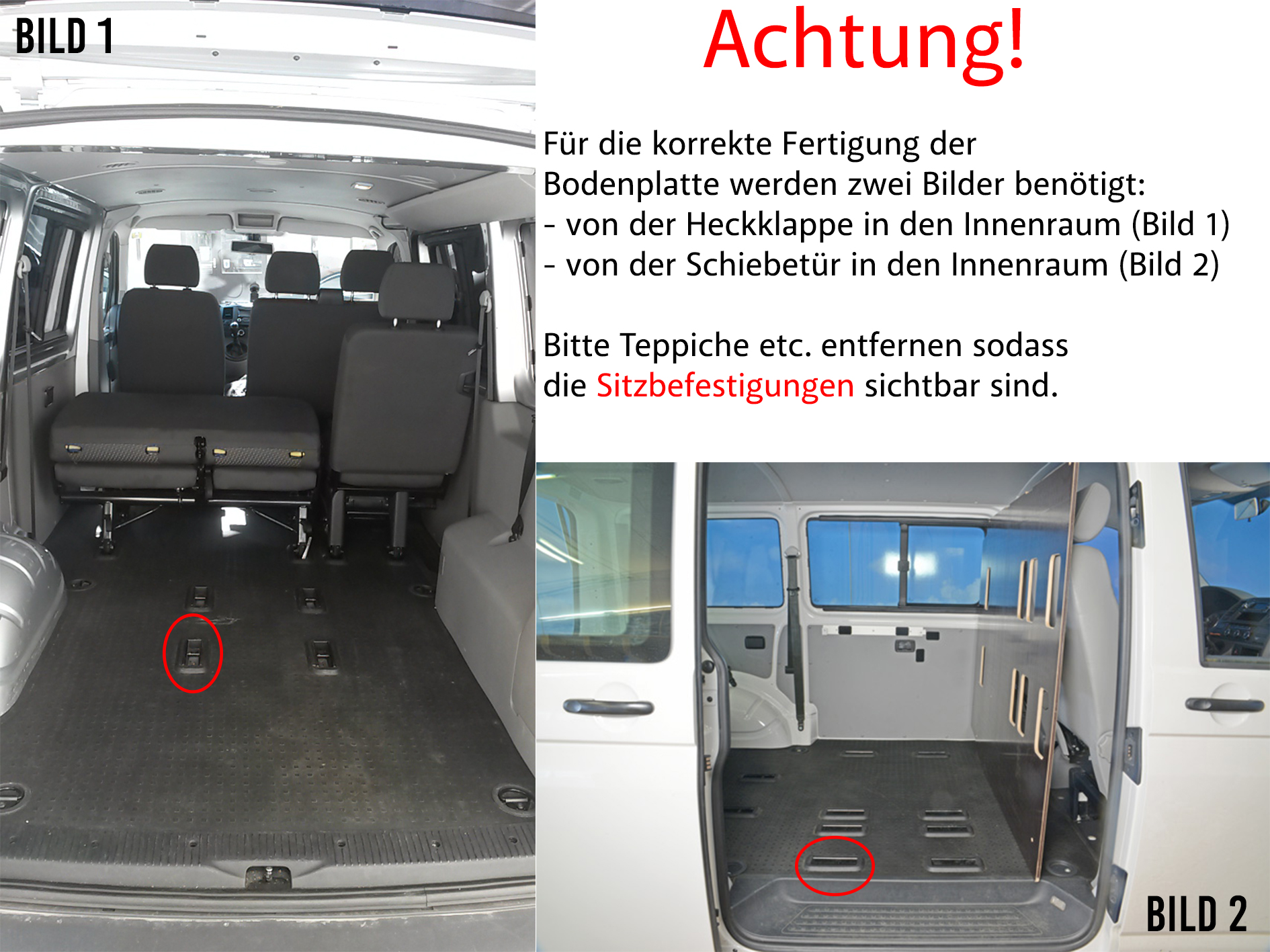 Antirutschmatte VW T6 Caravelle Kleinbus, kurzer Radstand