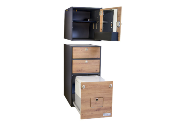 VanEssa top unit in wild oak with cupboard module