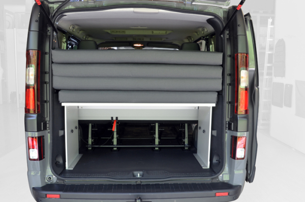 Schlafsystem Vivaro / Trafic / Primastar / NV300 / Talento kurzer Radstand - mit Dreier-Sitzbank