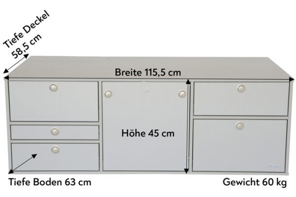 V2 - VanEssa Heckküche Höhe 45 cm | Korpus Silber