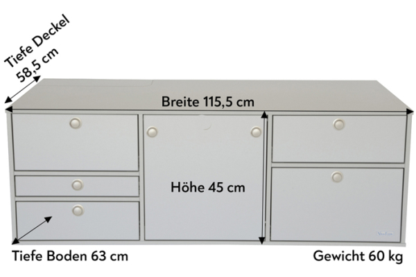 V2 - VanEssa kitchen system height 45 cm | corpus Silver