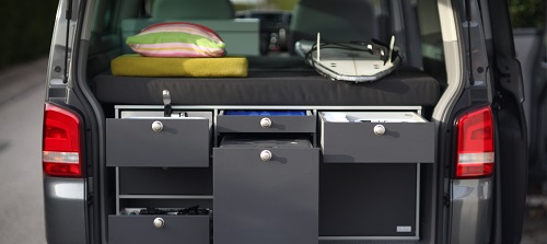 Ausbau- und Schlafsystem inkl. Matratze für VW T5, T6, T6.1 mit oder ohne  Schienensystem - Go Outside – Ihr Campingspezialist (Küchen, Ausbau, Zubehör )