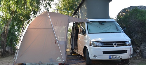 Campingbus T6 Beach mit Vorzelt VAUDE Drive Van